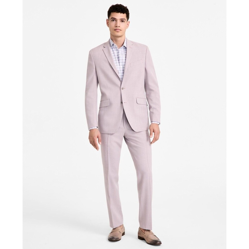 $395 NEW KENNETH COLE Mens 37R Light Pink Slim 2 Piece Suit W/ Dress Pants 30x32